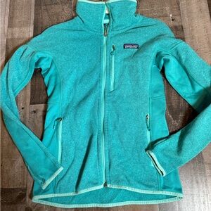 Patagonia Better Sweater Fleece Jacket Teal Aqua Full Zip Women S